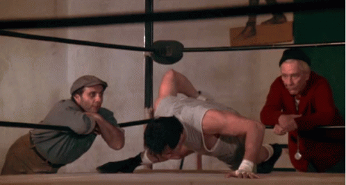 Boxer making push ups