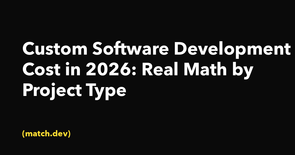 Custom Software Development Cost in 2026: The Actual Math